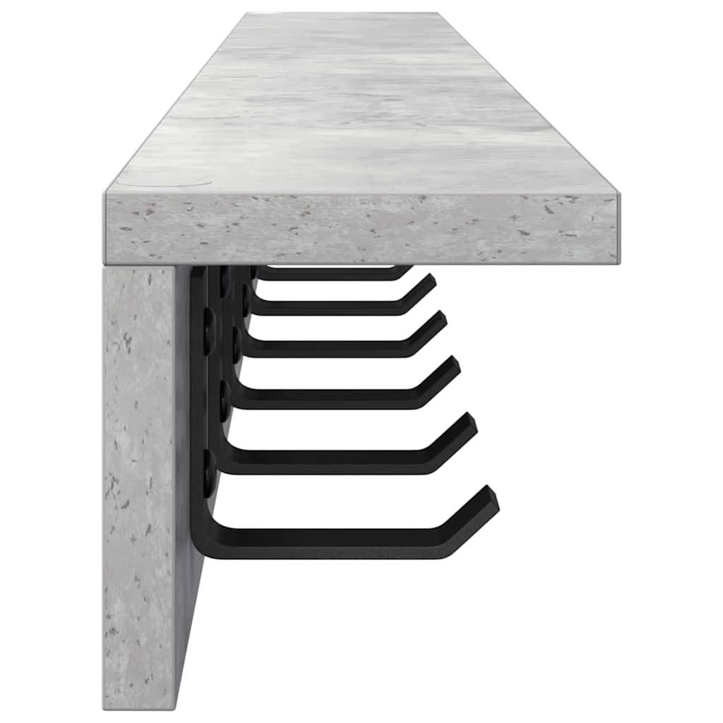 Wandgemonteerde kapstok Beton Grijs 100 x 10,5 x 10,5 cm is nu te koop bij PeponiXL, paradijselijk wonen!