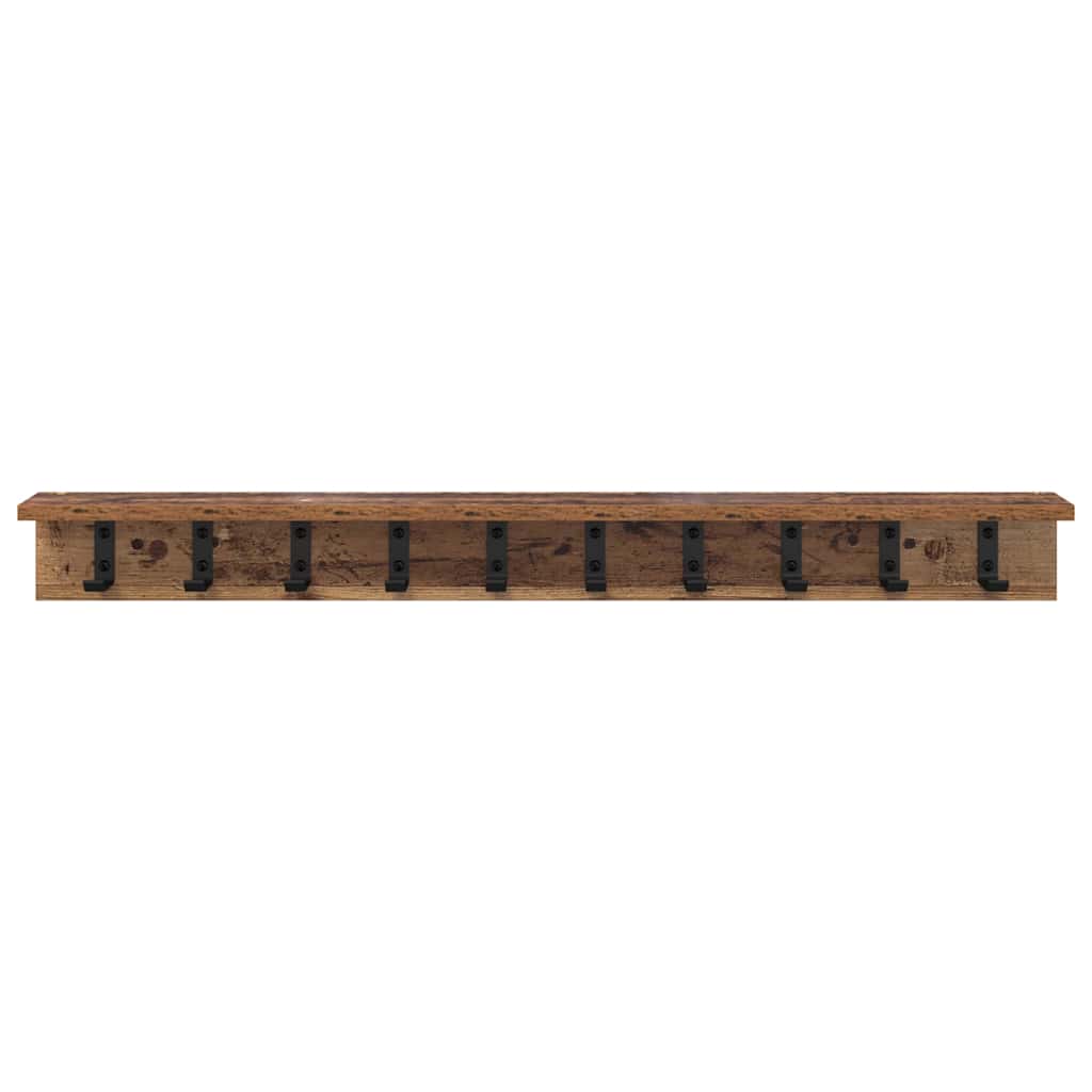 Wandgemonteerde kapstok met opslag Oudhout 100 x 10,5 x 10,5 cm is nu te koop bij PeponiXL, paradijselijk wonen!