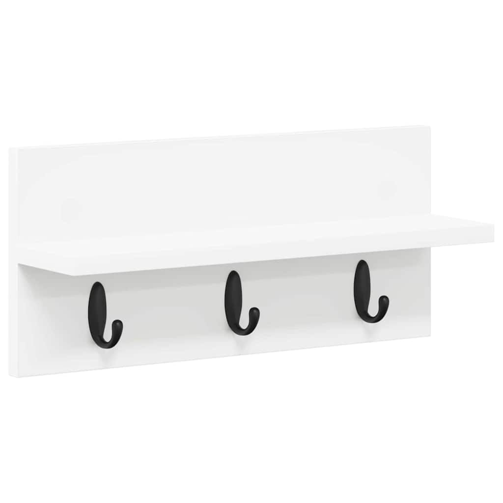 Wandgemonteerde kapstok Wit 40 x 10,5 x 18 cm Bewerkt hout is nu te koop bij PeponiXL, paradijselijk wonen!