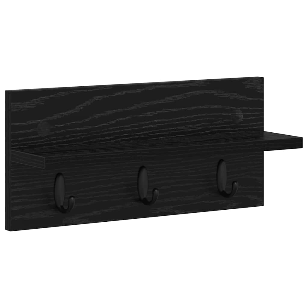 Wandgemonteerde kapstok Zwart Eiken 40 x 10,5 x 18 cm is nu te koop bij PeponiXL, paradijselijk wonen!