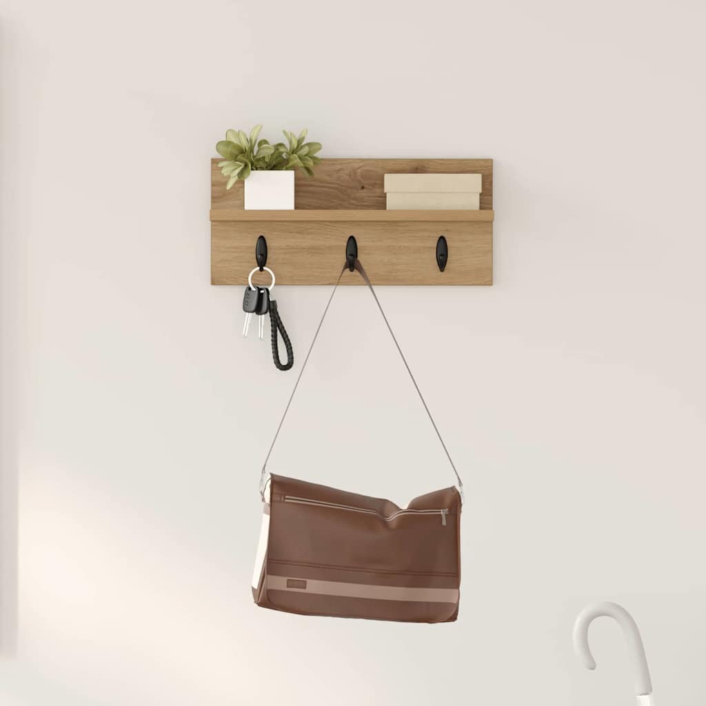Wandgemonteerde kapstok Artisan Eiken 40 x 10,5 x 18 cm