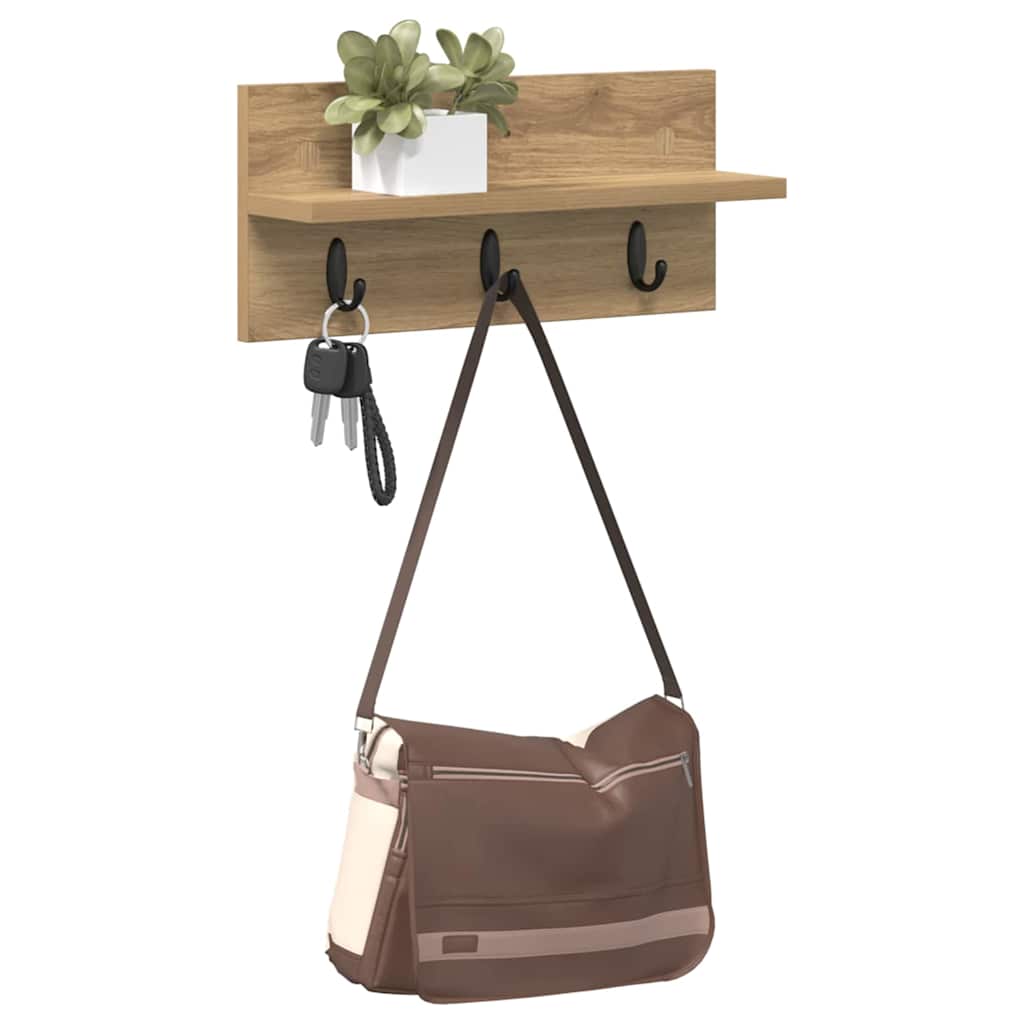 Wandgemonteerde kapstok Artisan Eiken 40 x 10,5 x 18 cm