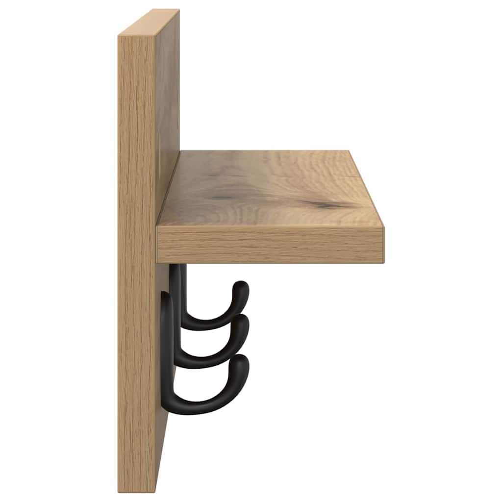 Wandgemonteerde kapstok Artisan Eiken 40 x 10,5 x 18 cm