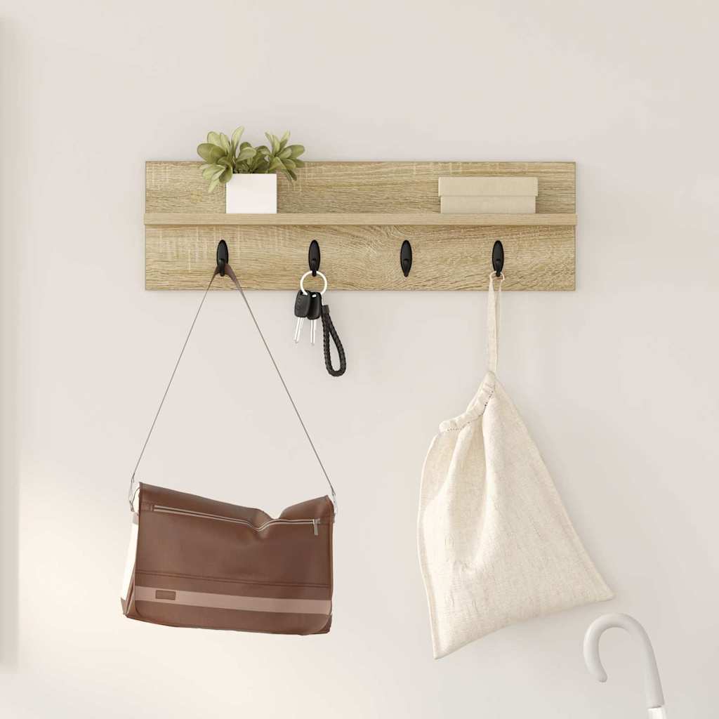 Wandgemonteerde kapstok Sonoma Eiken 60 x 10,5 x 18 cm is nu te koop bij PeponiXL, paradijselijk wonen!