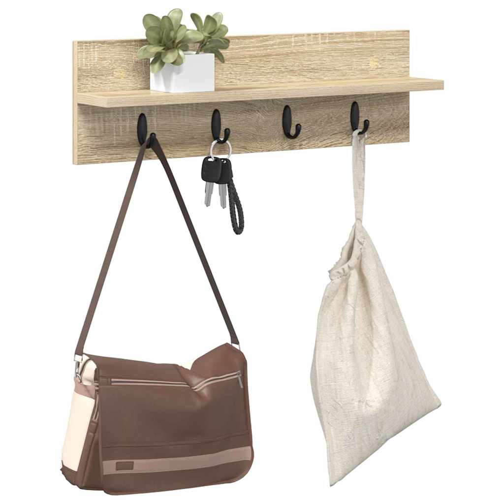 Wandgemonteerde kapstok Sonoma Eiken 60 x 10,5 x 18 cm is nu te koop bij PeponiXL, paradijselijk wonen!
