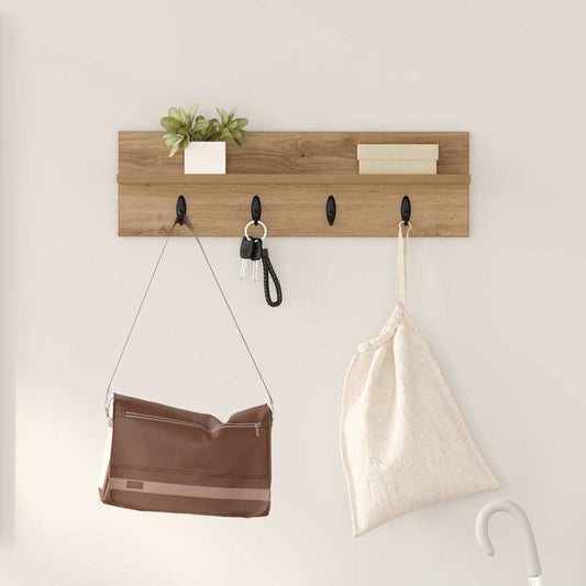 Wandgemonteerde kapstok Artisan Eiken 60 x 10,5 x 18 cm is nu te koop bij PeponiXL, paradijselijk wonen!