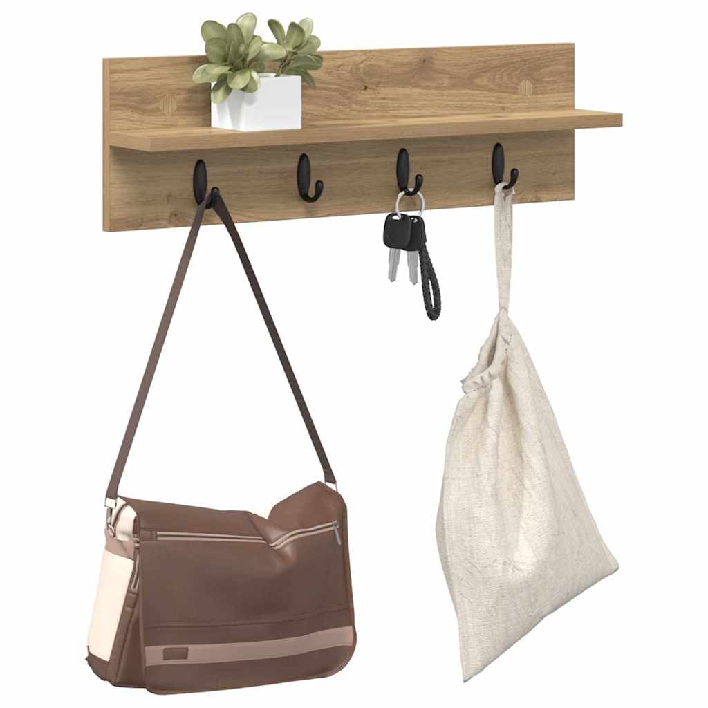 Wandgemonteerde kapstok Artisan Eiken 60 x 10,5 x 18 cm is nu te koop bij PeponiXL, paradijselijk wonen!