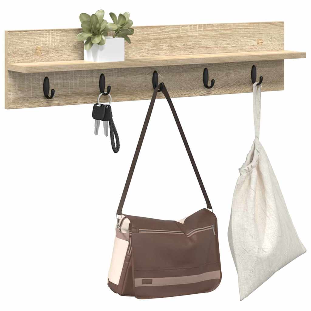 Wandgemonteerde kapstok Sonoma Eiken 80 x 10,5 x 18 cm is nu te koop bij PeponiXL, paradijselijk wonen!
