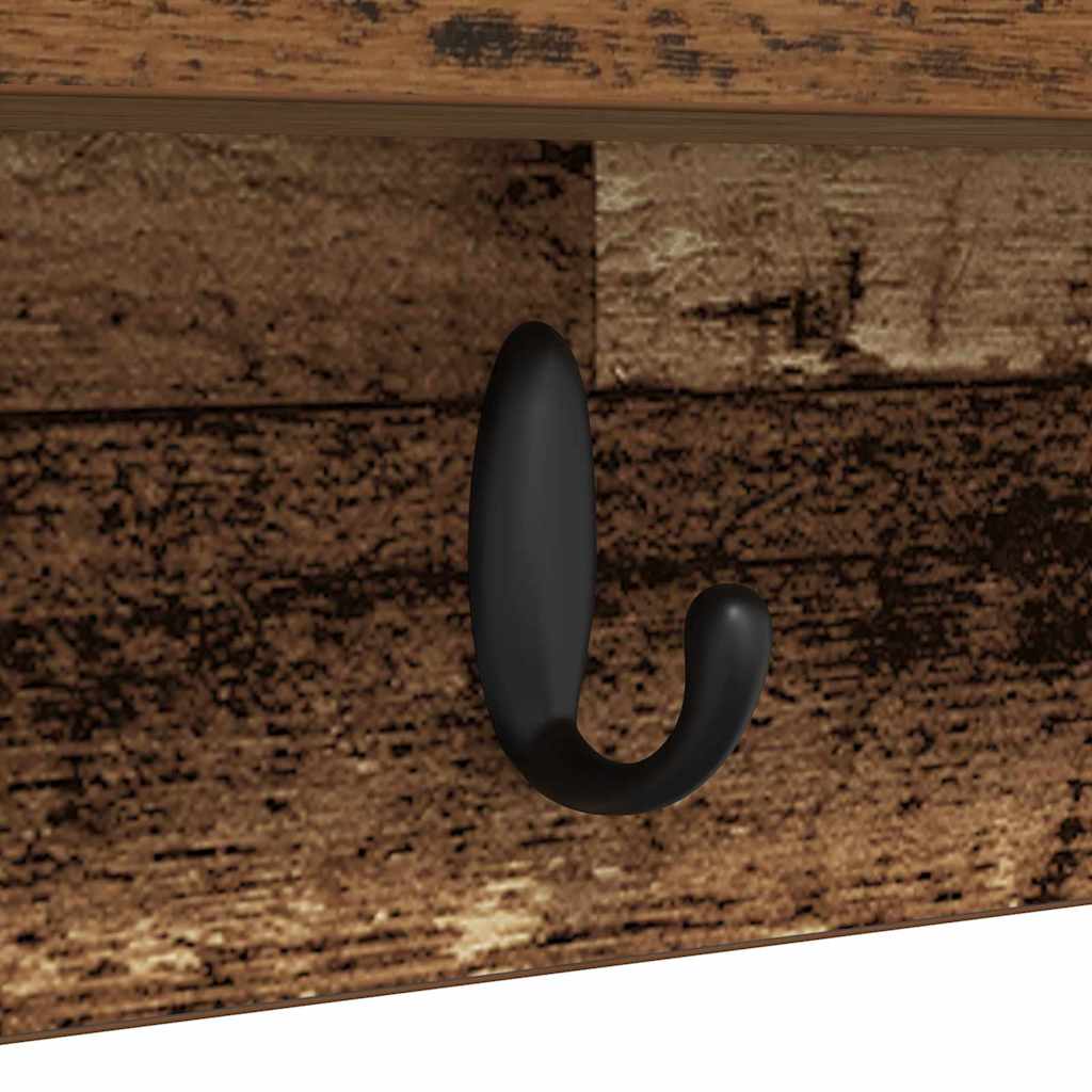 Wandgemonteerde kapstok Oudhout 80 x 10,5 x 18 cm Bewerkt hout