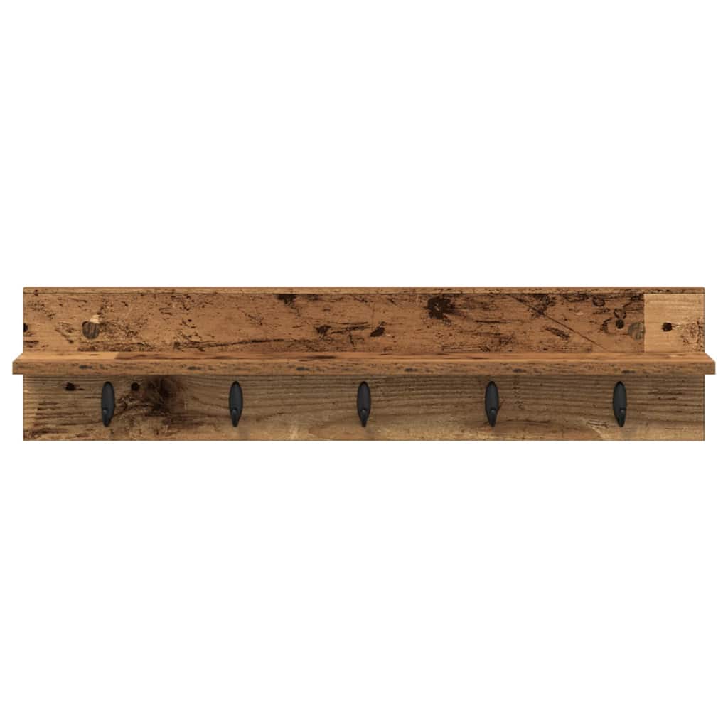 Wandgemonteerde kapstok Oudhout 80 x 10,5 x 18 cm Bewerkt hout