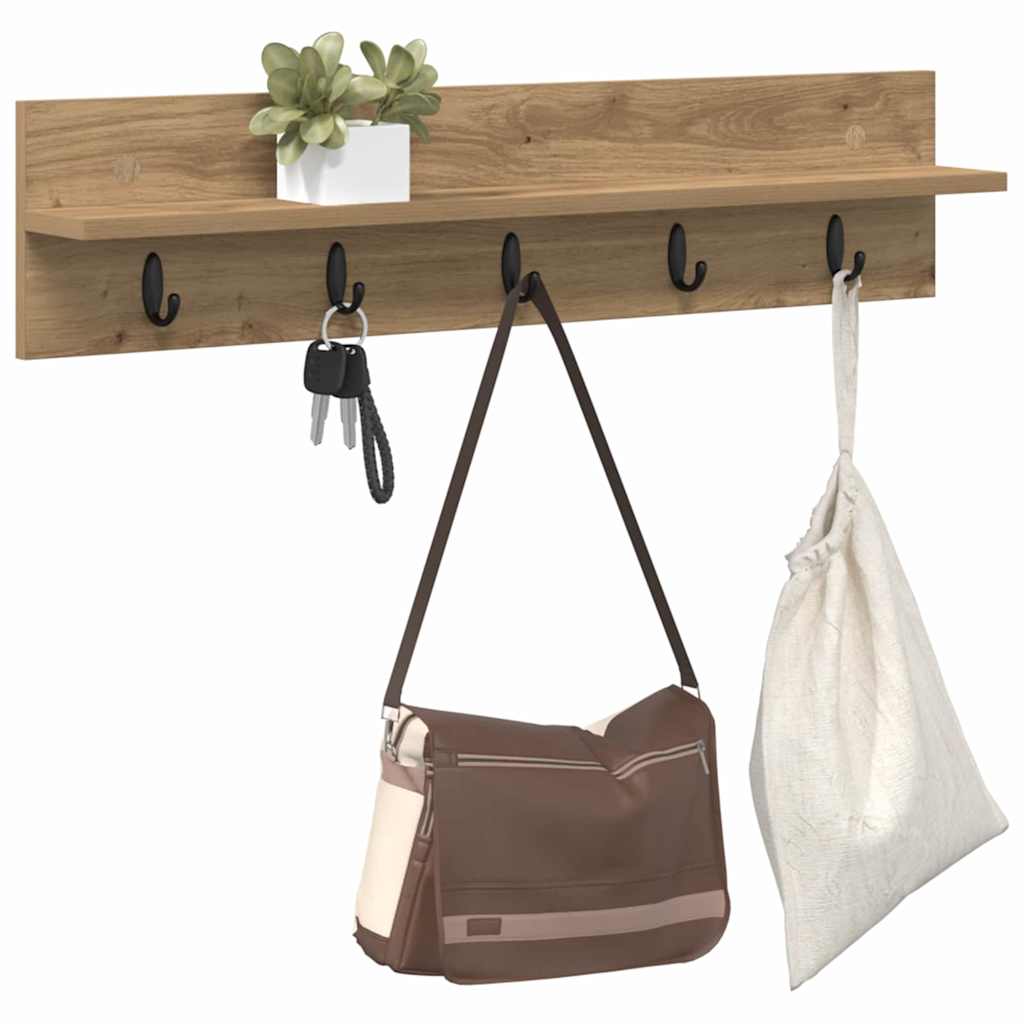 Wandgemonteerde kapstok Artisan Eiken 80 x 10,5 x 18 cm is nu te koop bij PeponiXL, paradijselijk wonen!