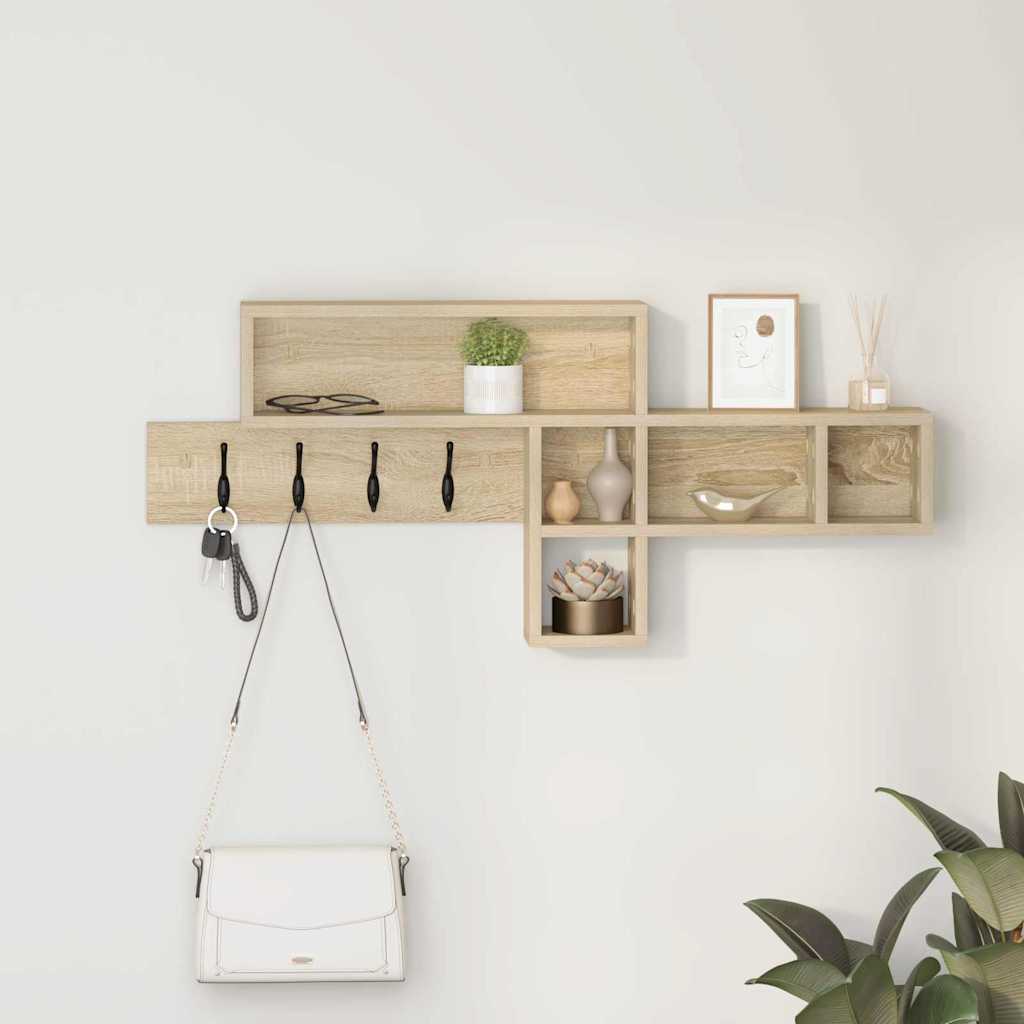Wandgemonteerde kapstok Sonoma Eiken 100 x 12 x 43,5 cm is nu te koop bij PeponiXL, paradijselijk wonen!