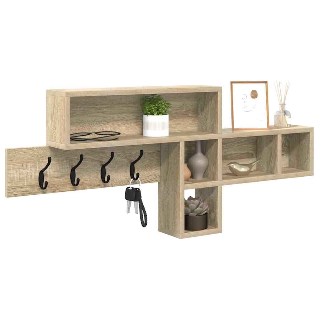 Wandgemonteerde kapstok Sonoma Eiken 100 x 12 x 43,5 cm is nu te koop bij PeponiXL, paradijselijk wonen!