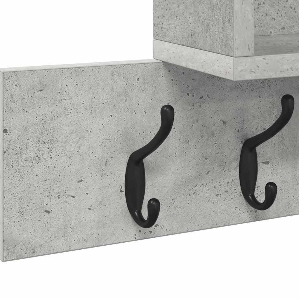 Wandgemonteerde kapstok Beton Grijs 100 x 12 x 43,5 cm is nu te koop bij PeponiXL, paradijselijk wonen!
