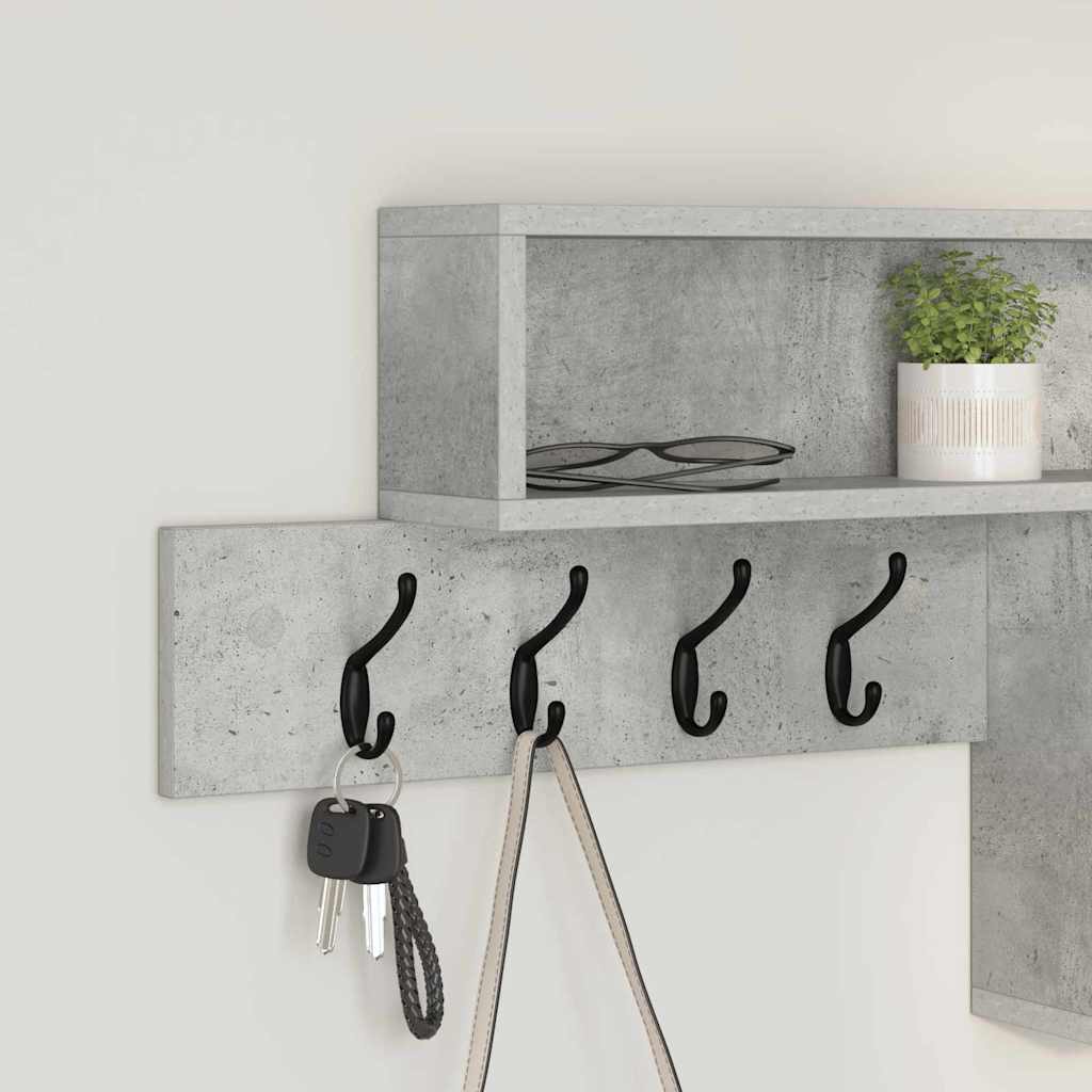 Wandgemonteerde kapstok Beton Grijs 100 x 12 x 43,5 cm is nu te koop bij PeponiXL, paradijselijk wonen!