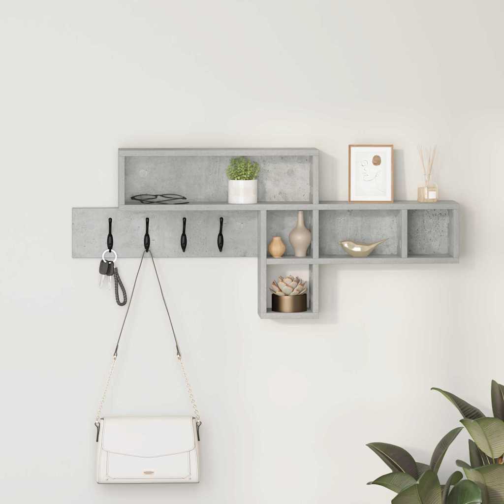 Wandgemonteerde kapstok Beton Grijs 100 x 12 x 43,5 cm is nu te koop bij PeponiXL, paradijselijk wonen!