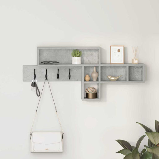 Wandgemonteerde kapstok Beton Grijs 100 x 12 x 43,5 cm is nu te koop bij PeponiXL, paradijselijk wonen!