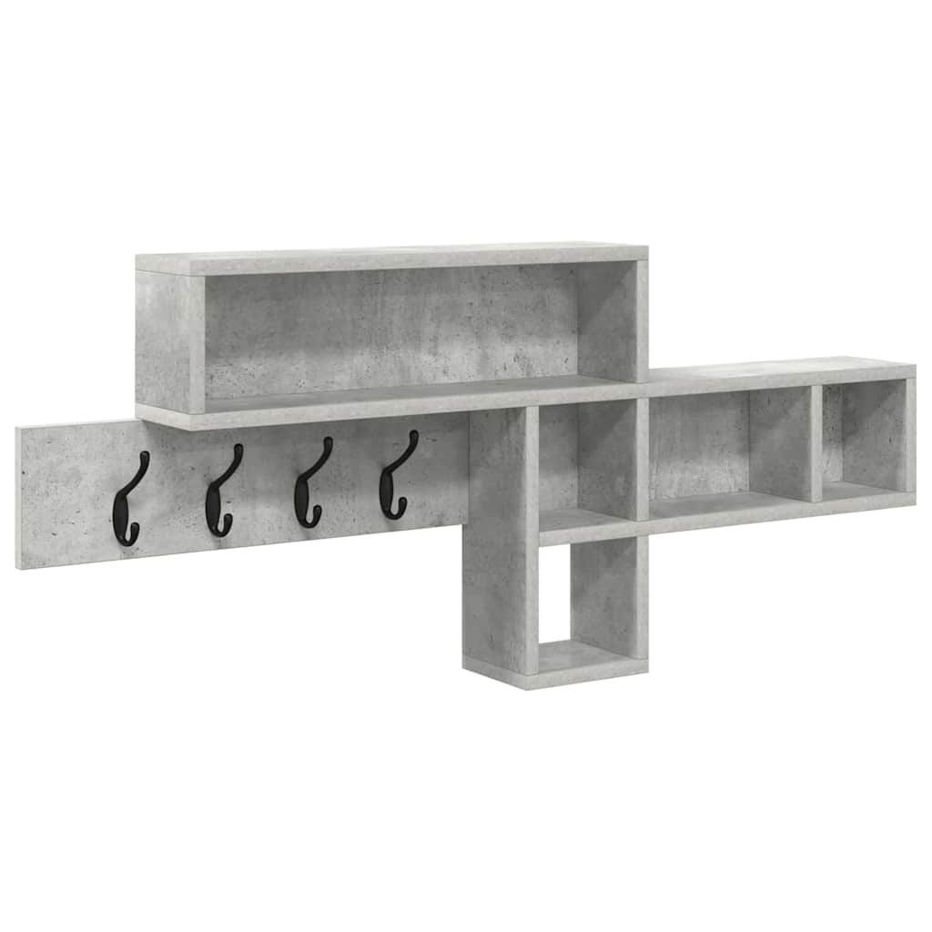 Wandgemonteerde kapstok Beton Grijs 100 x 12 x 43,5 cm is nu te koop bij PeponiXL, paradijselijk wonen!