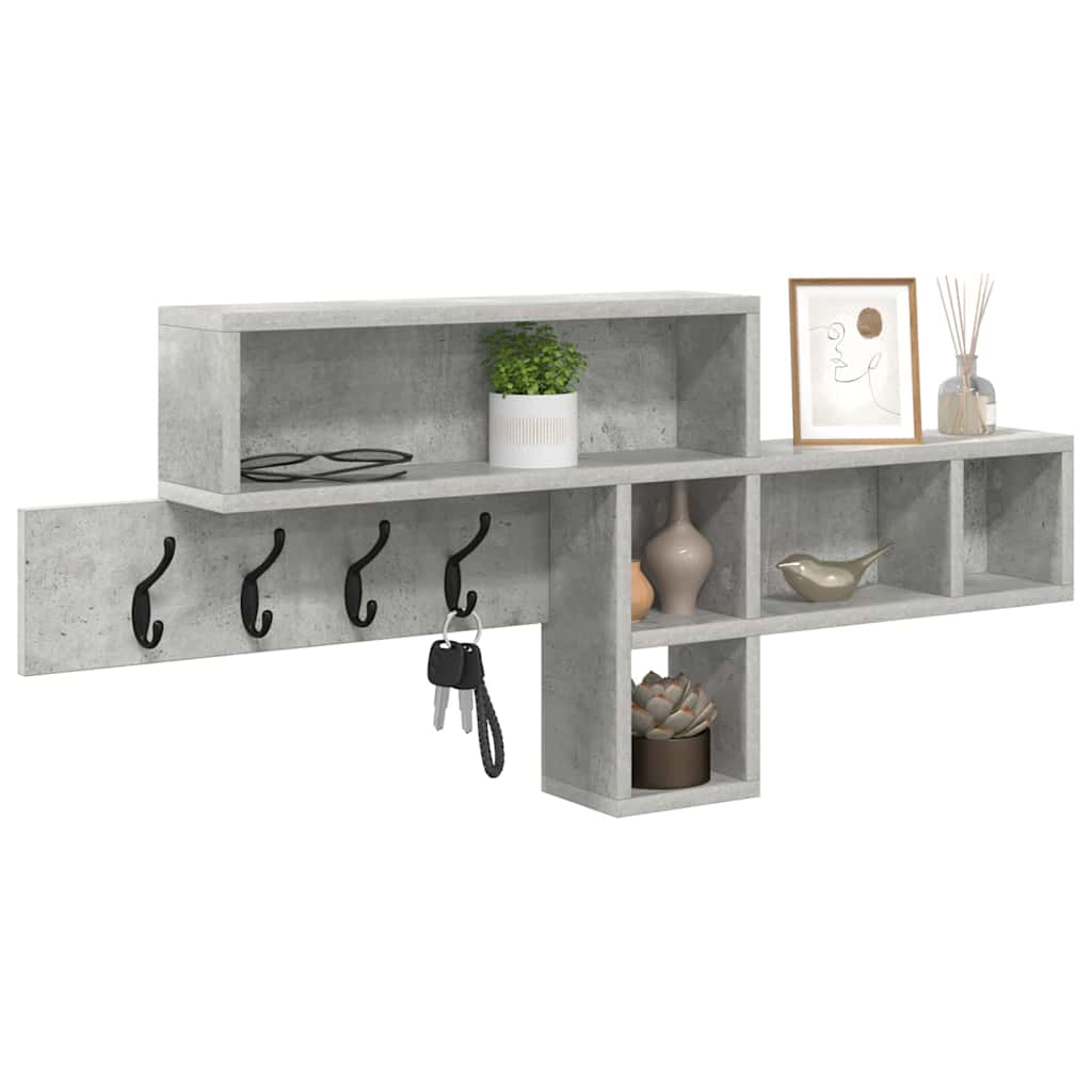 Wandgemonteerde kapstok Beton Grijs 100 x 12 x 43,5 cm is nu te koop bij PeponiXL, paradijselijk wonen!