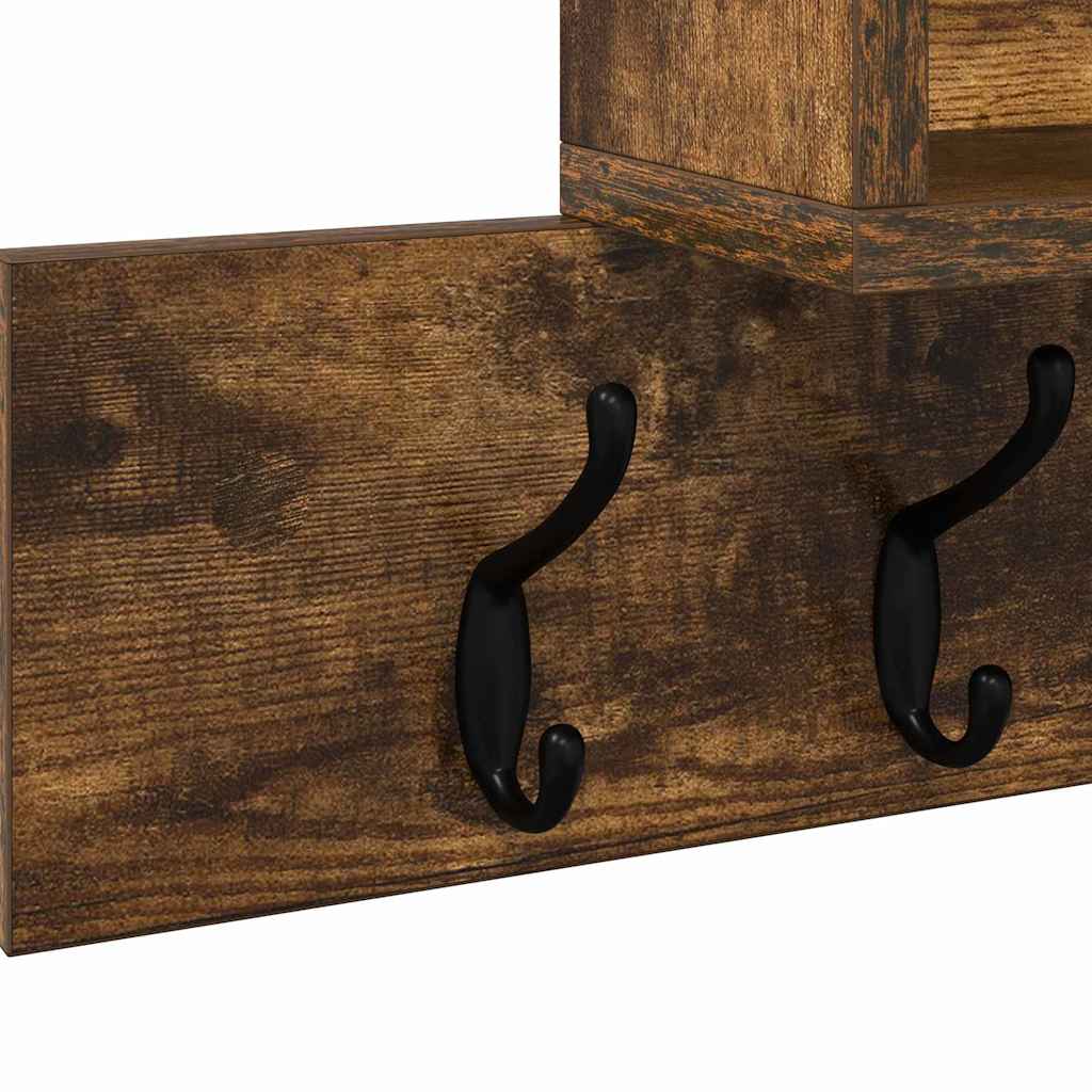 Wandgemonteerde kapstok Gerookt eiken 100 x 12 x 43,5 cm is nu te koop bij PeponiXL, paradijselijk wonen!