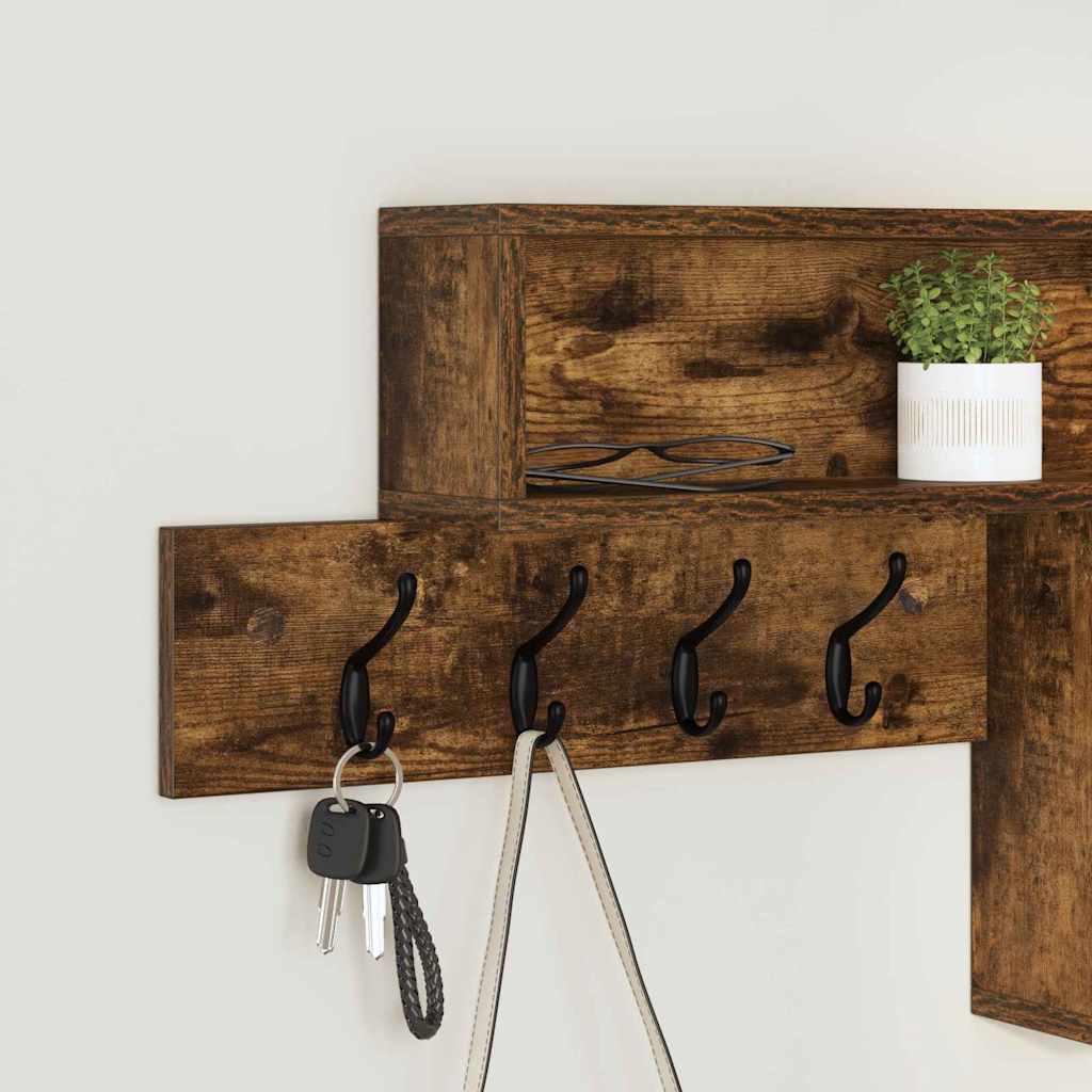 Wandgemonteerde kapstok Gerookt eiken 100 x 12 x 43,5 cm is nu te koop bij PeponiXL, paradijselijk wonen!