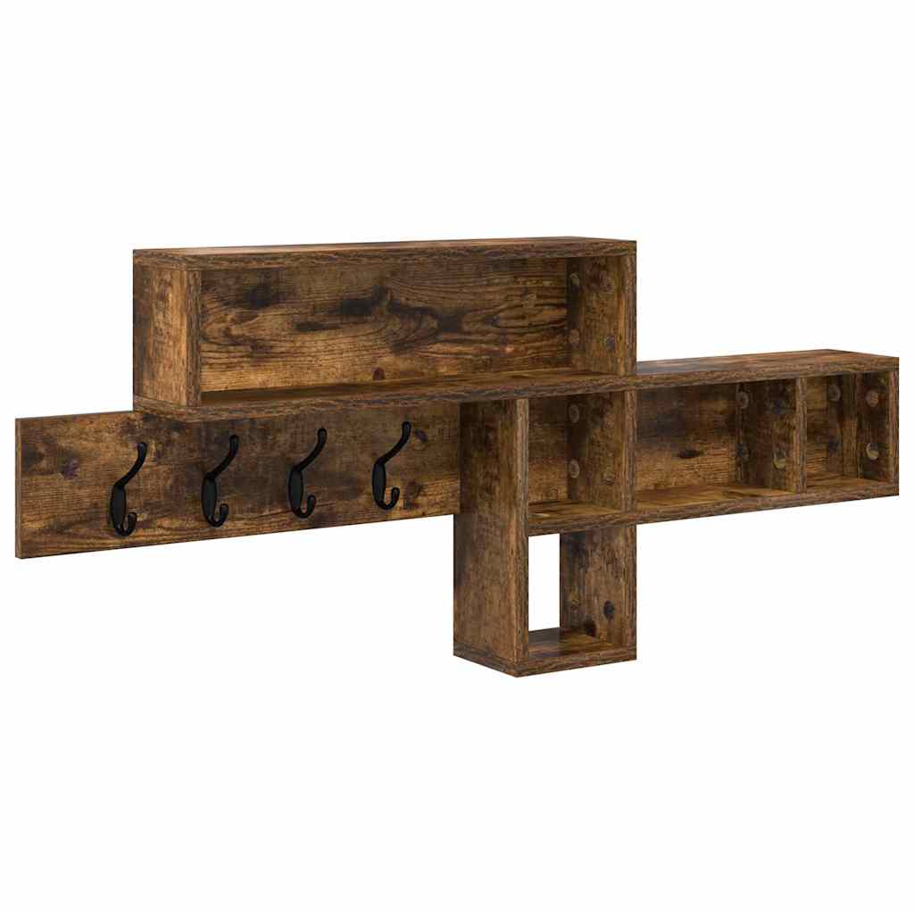 Wandgemonteerde kapstok Gerookt eiken 100 x 12 x 43,5 cm is nu te koop bij PeponiXL, paradijselijk wonen!