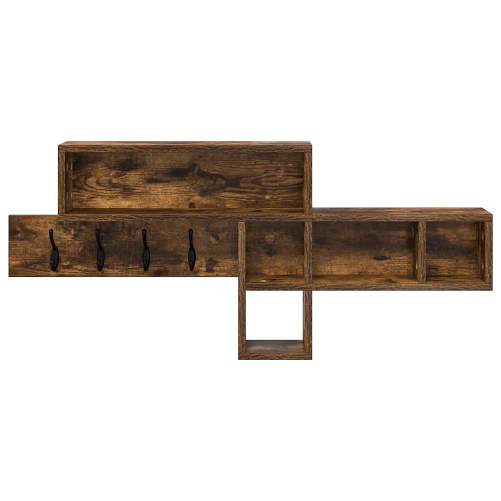 Wandgemonteerde kapstok Gerookt eiken 100 x 12 x 43,5 cm is nu te koop bij PeponiXL, paradijselijk wonen!