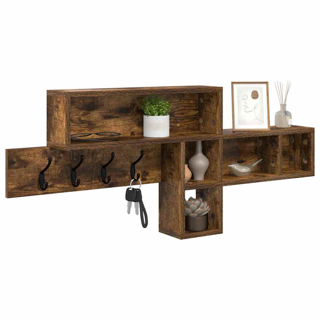 Wandgemonteerde kapstok Gerookt eiken 100 x 12 x 43,5 cm is nu te koop bij PeponiXL, paradijselijk wonen!