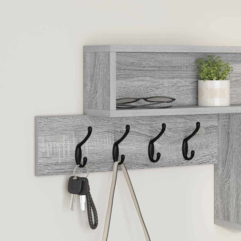 Wandgemonteerde kapstok Grijs Sonoma 100 x 12 x 43,5 cm is nu te koop bij PeponiXL, paradijselijk wonen!