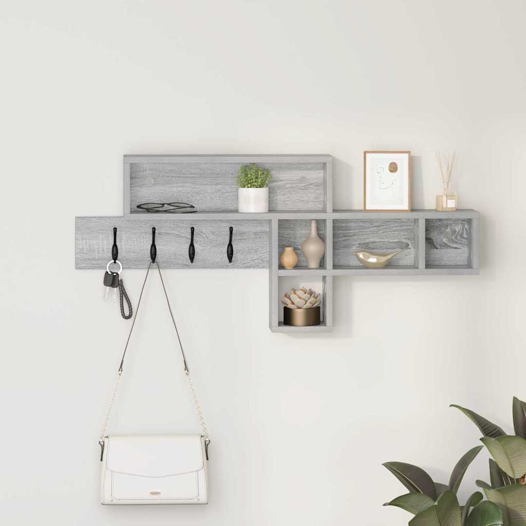 Wandgemonteerde kapstok Grijs Sonoma 100 x 12 x 43,5 cm is nu te koop bij PeponiXL, paradijselijk wonen!