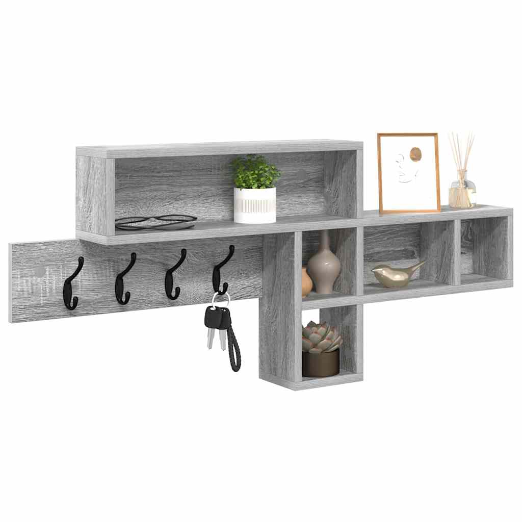 Wandgemonteerde kapstok Grijs Sonoma 100 x 12 x 43,5 cm is nu te koop bij PeponiXL, paradijselijk wonen!