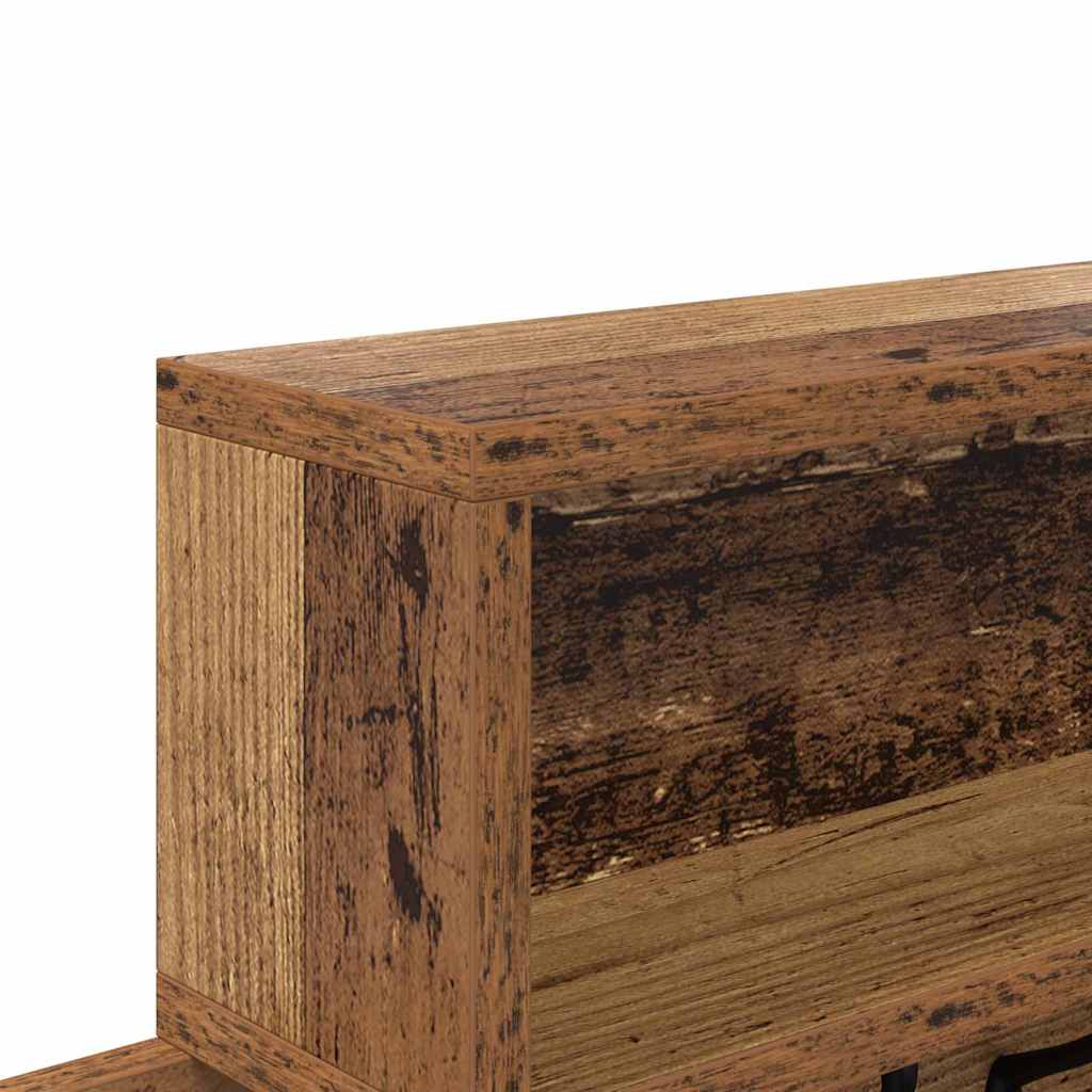 Wandgemonteerde kapstok Oudhout 100 x 12 x 43,5 cm Bewerkt hout is nu te koop bij PeponiXL, paradijselijk wonen!
