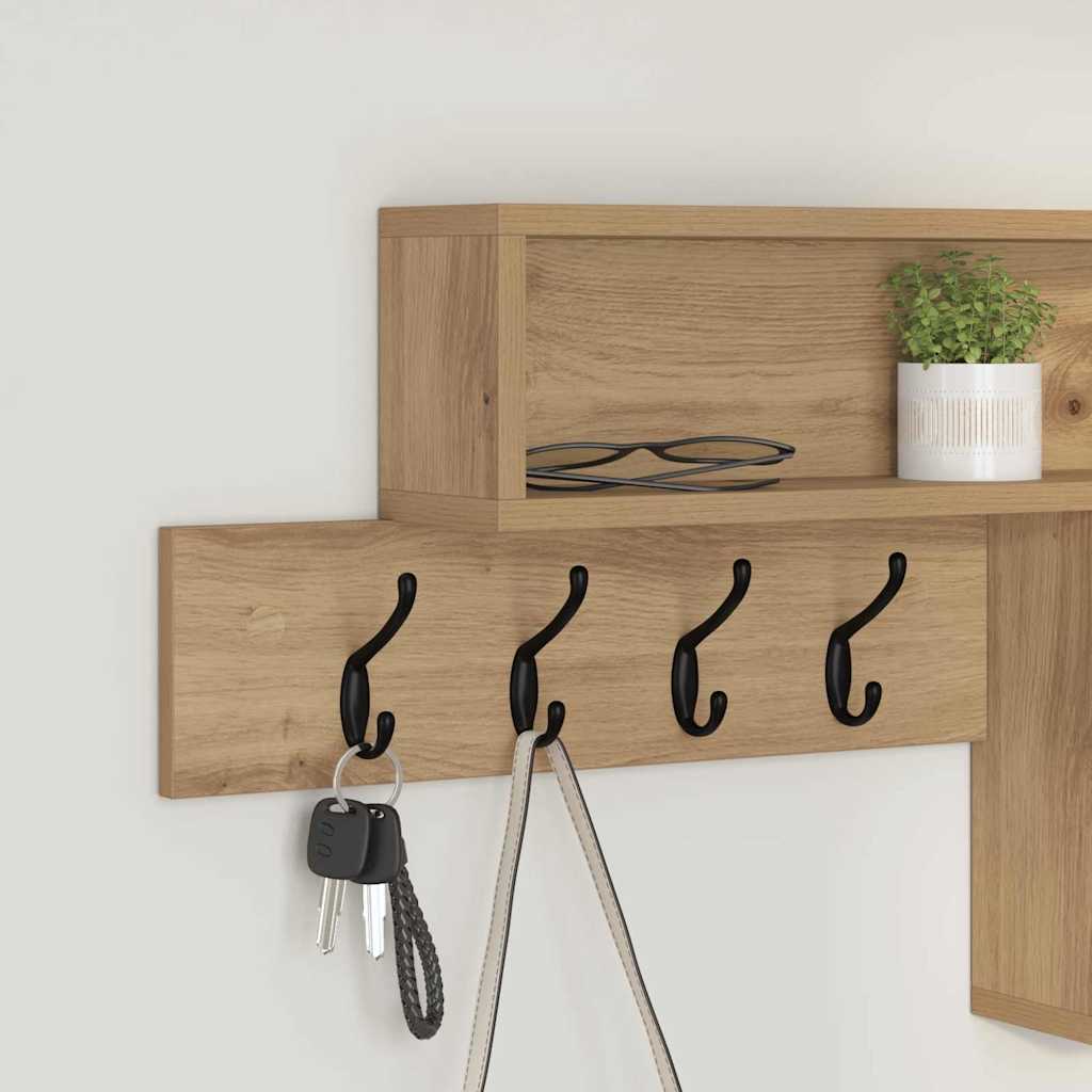 Wandgemonteerde kapstok Artisan Eiken 100 x 12 x 43,5 cm is nu te koop bij PeponiXL, paradijselijk wonen!
