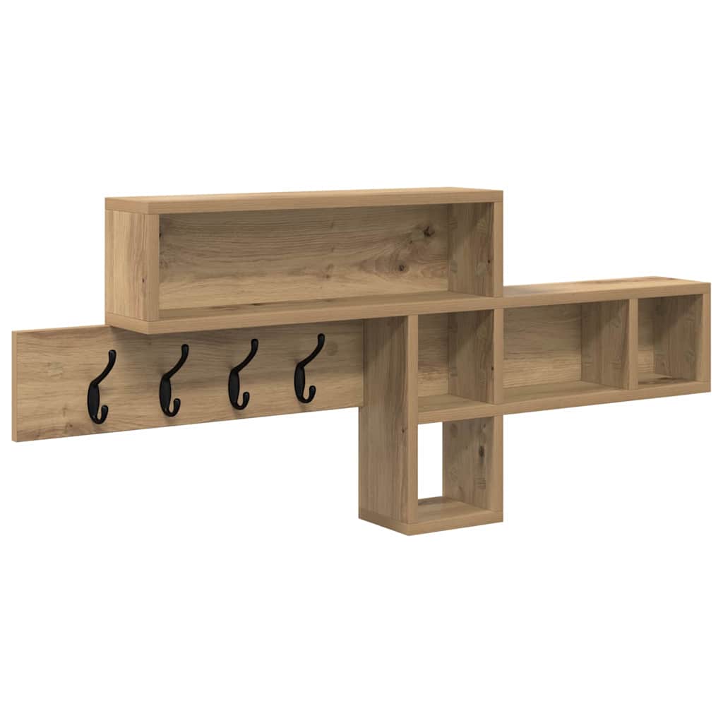 Wandgemonteerde kapstok Artisan Eiken 100 x 12 x 43,5 cm is nu te koop bij PeponiXL, paradijselijk wonen!