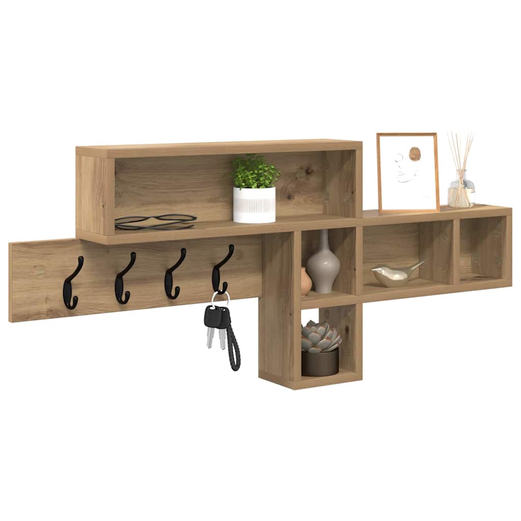 Wandgemonteerde kapstok Artisan Eiken 100 x 12 x 43,5 cm is nu te koop bij PeponiXL, paradijselijk wonen!
