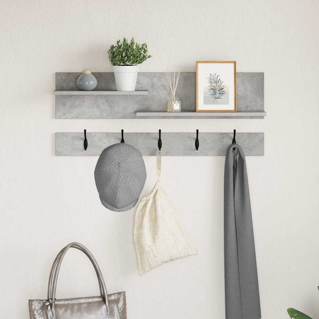 Wandgemonteerde kapstok met plank Beton Grijs 90 x 15 x 36 cm is nu te koop bij PeponiXL, paradijselijk wonen!