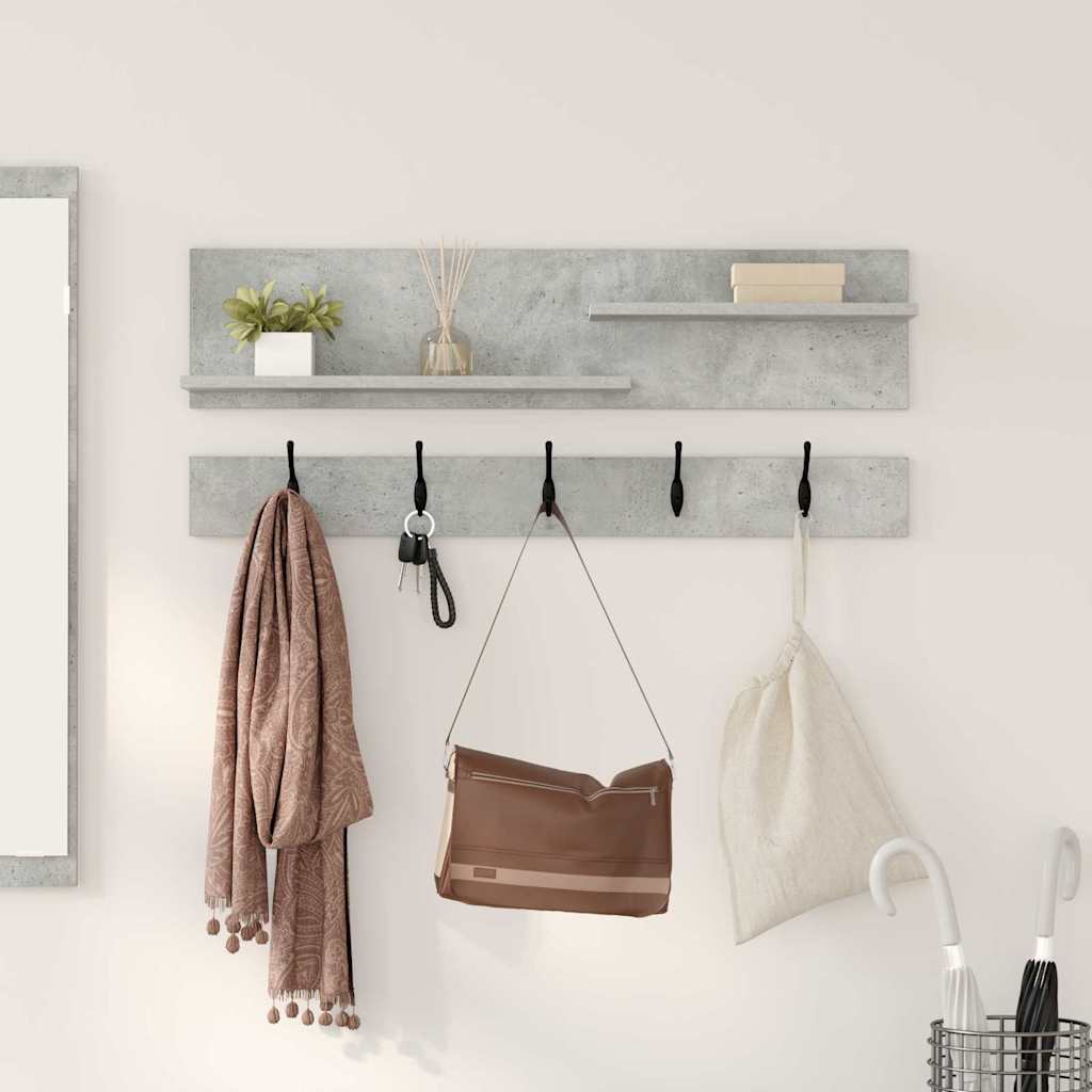 Wandgemonteerde kapstok met plank Beton Grijs 90 x 15 x 36 cm is nu te koop bij PeponiXL, paradijselijk wonen!