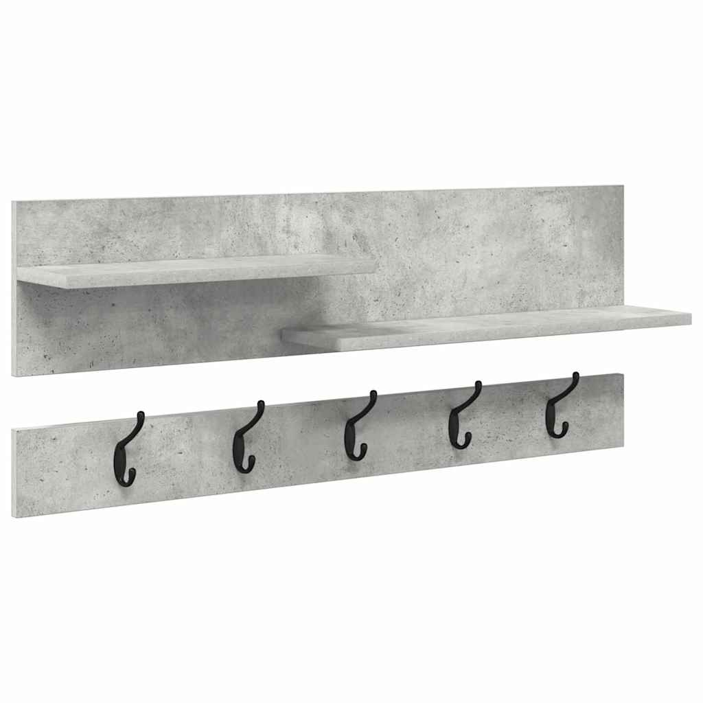 Wandgemonteerde kapstok met plank Beton Grijs 90 x 15 x 36 cm is nu te koop bij PeponiXL, paradijselijk wonen!