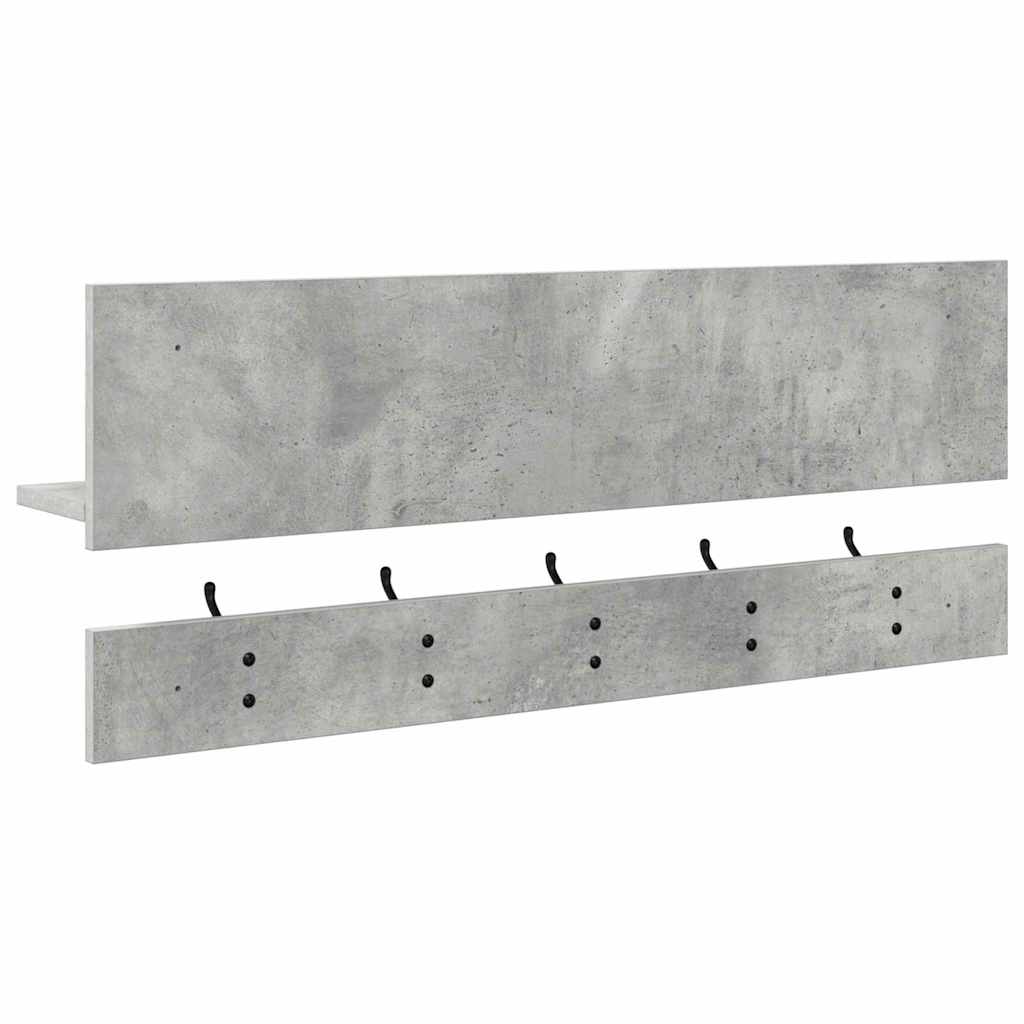 Wandgemonteerde kapstok met plank Beton Grijs 90 x 15 x 36 cm is nu te koop bij PeponiXL, paradijselijk wonen!
