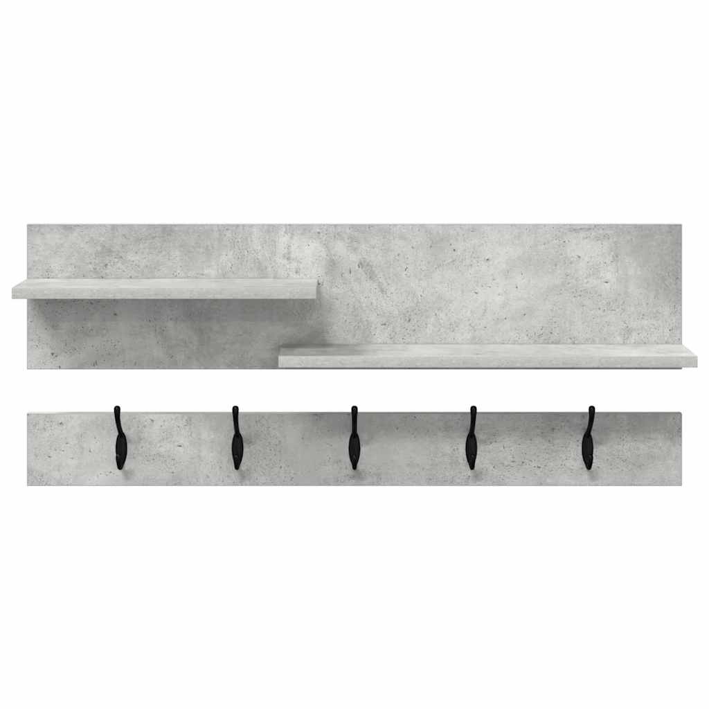 Wandgemonteerde kapstok met plank Beton Grijs 90 x 15 x 36 cm is nu te koop bij PeponiXL, paradijselijk wonen!