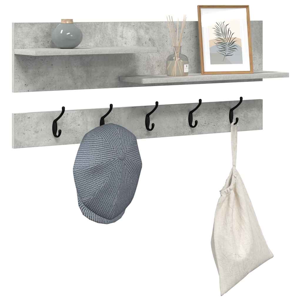 Wandgemonteerde kapstok met plank Beton Grijs 90 x 15 x 36 cm is nu te koop bij PeponiXL, paradijselijk wonen!