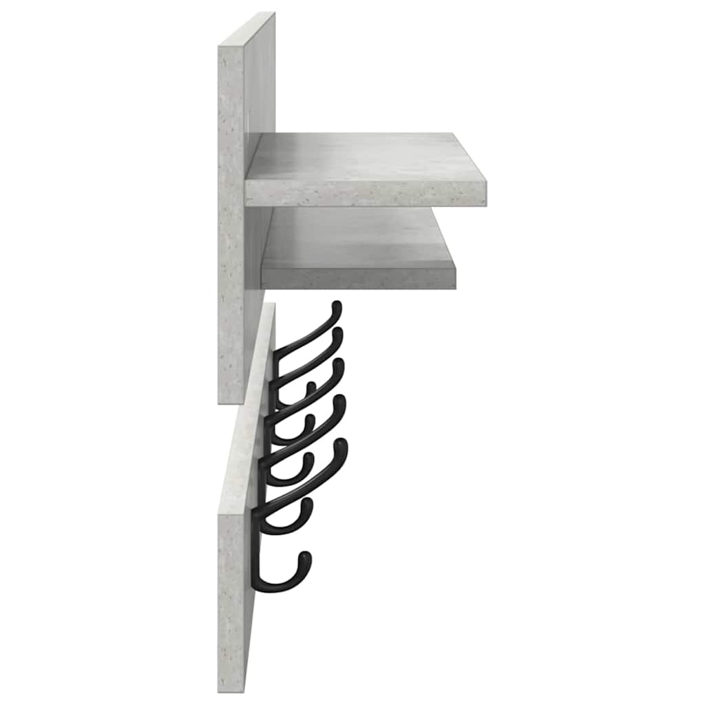 Wandgemonteerde kapstok met plank Beton Grijs 90 x 15 x 36 cm is nu te koop bij PeponiXL, paradijselijk wonen!