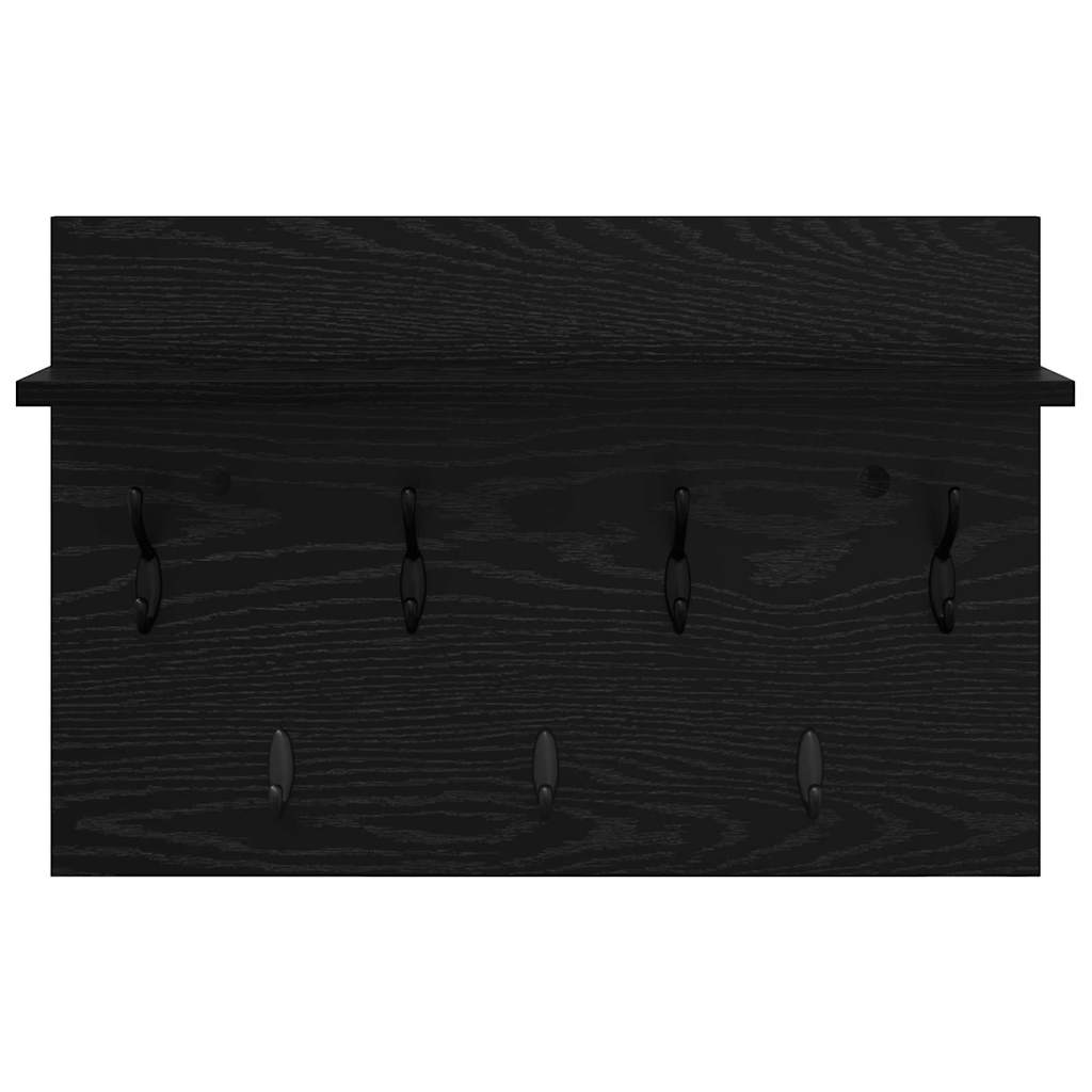 Wandgemonteerde kapstok met plank Zwart Eiken 60 x 40 x 12 cm is nu te koop bij PeponiXL, paradijselijk wonen!
