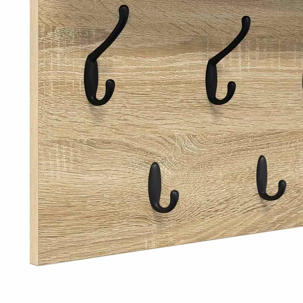 Wandgemonteerde kapstok met plank Sonoma Eiken 60 x 40 x 12 cm is nu te koop bij PeponiXL, paradijselijk wonen!
