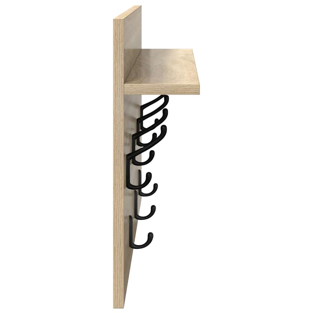 Wandgemonteerde kapstok met plank Sonoma Eiken 60 x 40 x 12 cm is nu te koop bij PeponiXL, paradijselijk wonen!