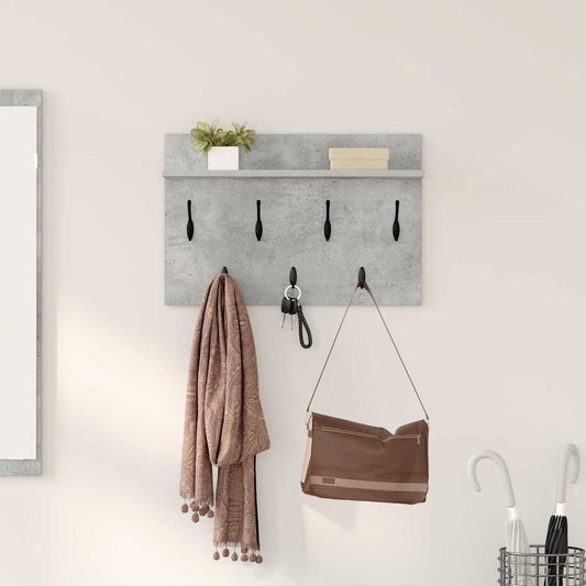 Wandgemonteerde kapstok met plank Beton Grijs 60 x 40 x 12 cm is nu te koop bij PeponiXL, paradijselijk wonen!