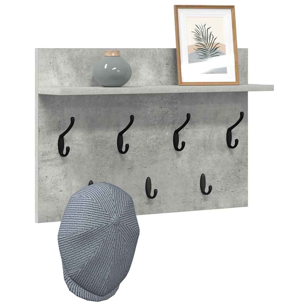 Wandgemonteerde kapstok met plank Beton Grijs 60 x 40 x 12 cm is nu te koop bij PeponiXL, paradijselijk wonen!
