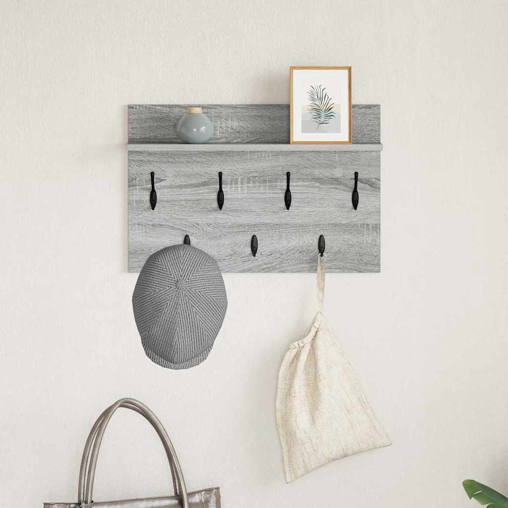 Wandgemonteerde kapstok met plank Grijs Sonoma 60 x 40 x 12 cm is nu te koop bij PeponiXL, paradijselijk wonen!