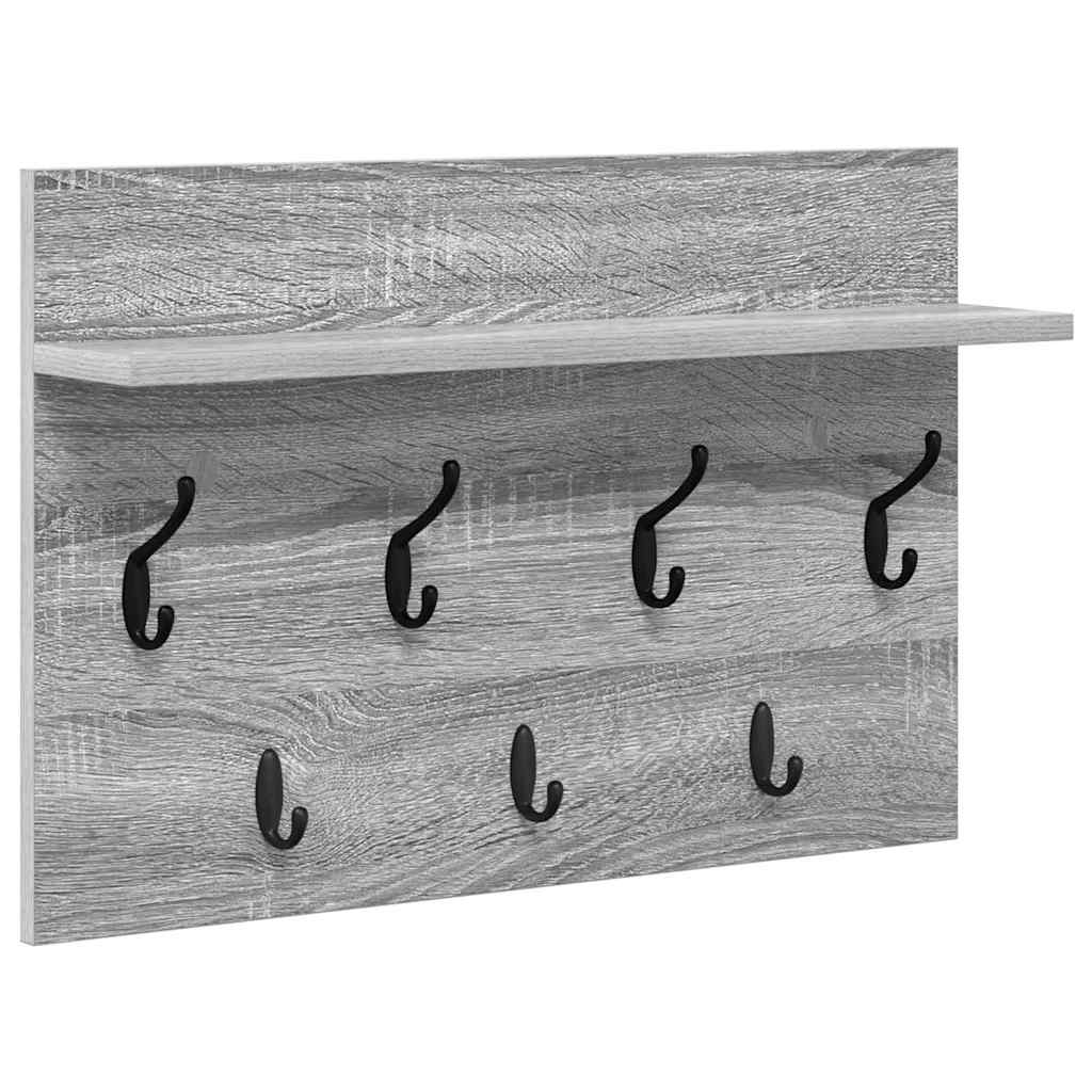 Wandgemonteerde kapstok met plank Grijs Sonoma 60 x 40 x 12 cm is nu te koop bij PeponiXL, paradijselijk wonen!