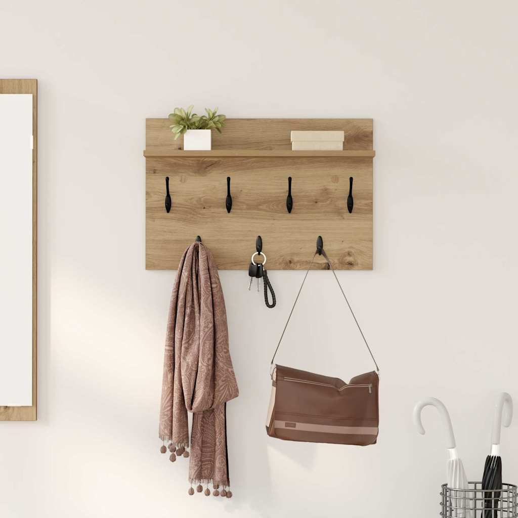 Wandgemonteerde kapstok met plank Artisan Eiken 60 x 40 x 12 cm is nu te koop bij PeponiXL, paradijselijk wonen!